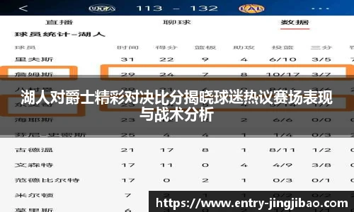 湖人对爵士精彩对决比分揭晓球迷热议赛场表现与战术分析